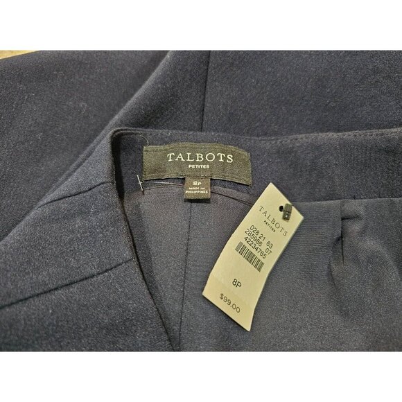 NWT Women's Talbots Petites Blue Straight Skirt Full Zipper in Front Size 8P - Picture 5 of 6